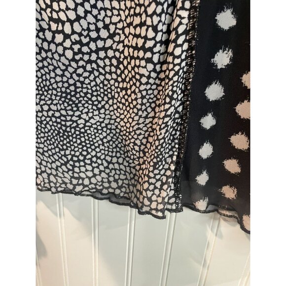 Cato Womens Black/White Sleeveless Asymmetrical Patterned Dress Size 18/20W - Picture 5 of 10